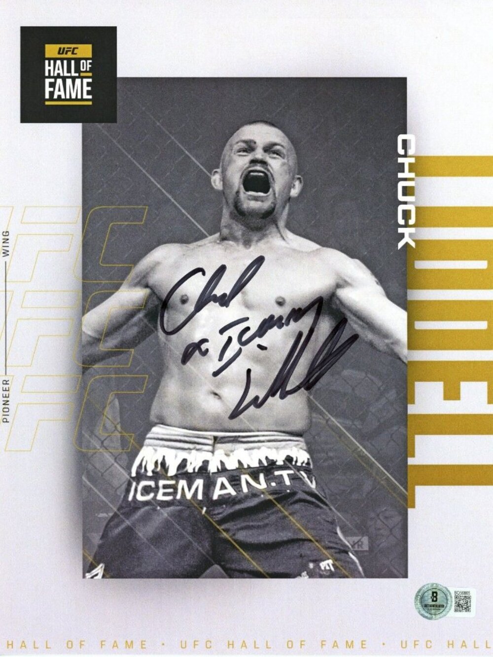 Chuck Liddell Signed UFC HOF Photo Beckett BAS COA Autograph